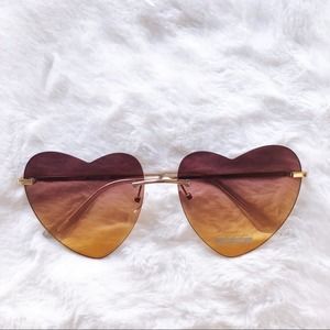 Miley Brown & Tan Gradient Heart Sunglasses